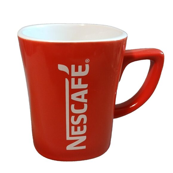 Nescafe Logo Coffee Mug Red White Nestle 11 Ounce Preowned Promotional - Picture 1 of 7
